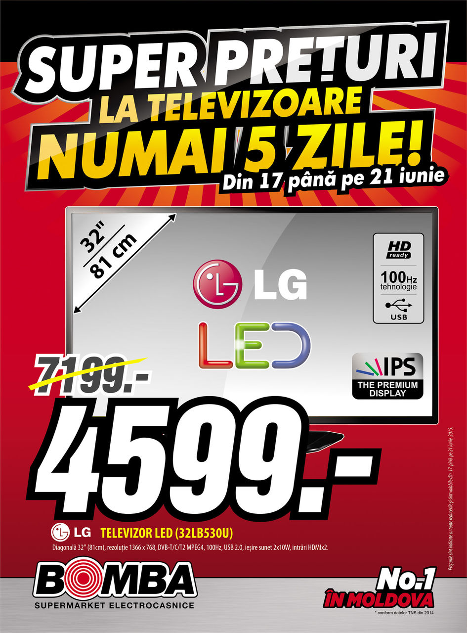 Bomba: Doar 5 zile! Super-preţuri la televizoare!