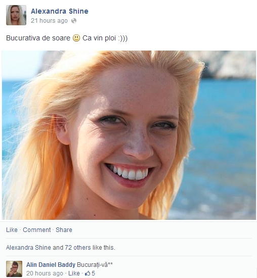 Alexandra Shine, fara machiaj si cu pistrui!