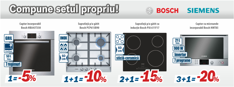 Bosch Siemens: mai multe electrocasnice, reduceri mai mari