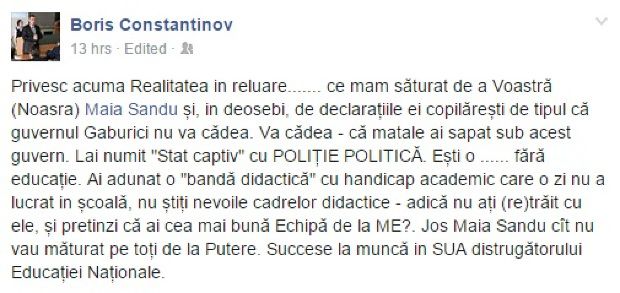 Maia Sandu, numită „oaie”și ”păpușă glamurnaia” de un PLDM-ist