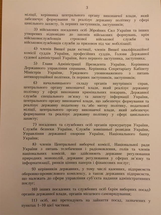 Опубликован текст украинского закона о люстрации