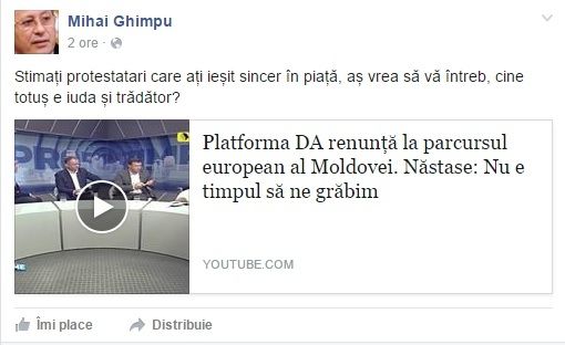 Ghimpu sugerează cine e adevăratul Iuda