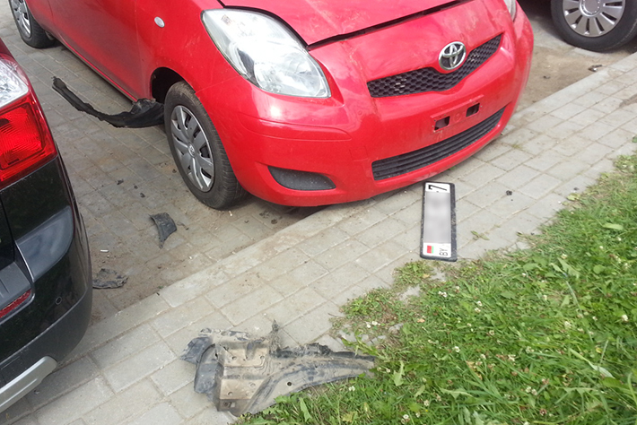 В Минске припаркованную Toyota покусала собака