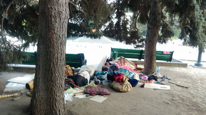 Parcul central, adevărat „dormitor” pentru boschetari