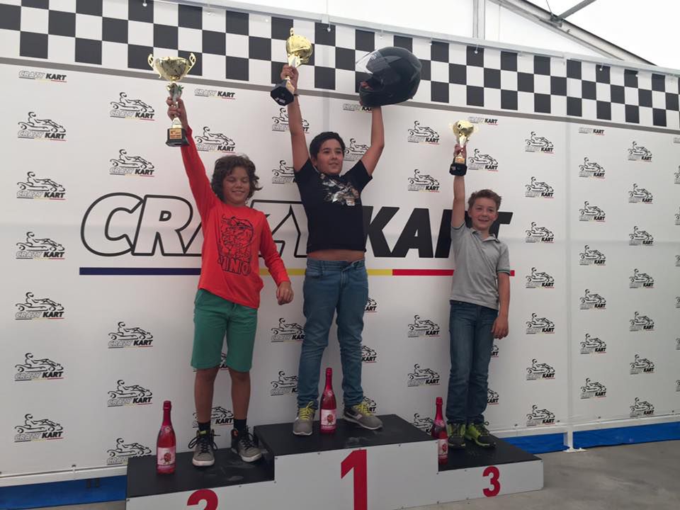 Chiril Gaburici și fiul său la un concurs de karting