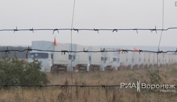 Около сотни российских гуманитарных грузовиков остались на ночь в Воронеже