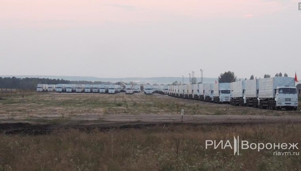 Около сотни российских гуманитарных грузовиков остались на ночь в Воронеже