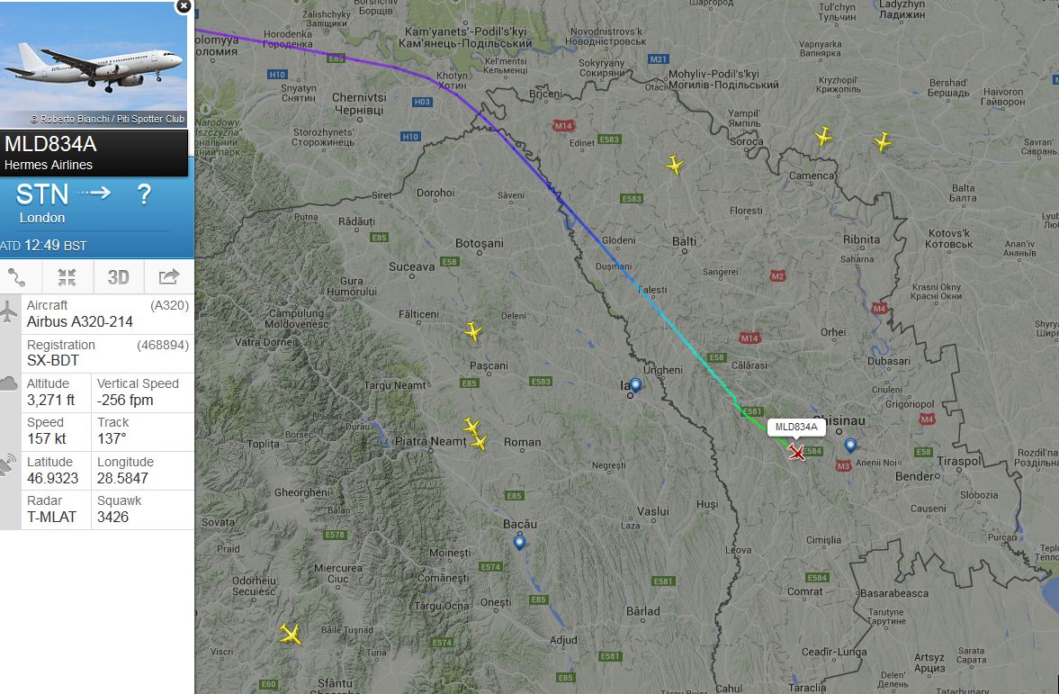 Самолет Air Moldova, застрявший в Лондоне, летит в Кишинев