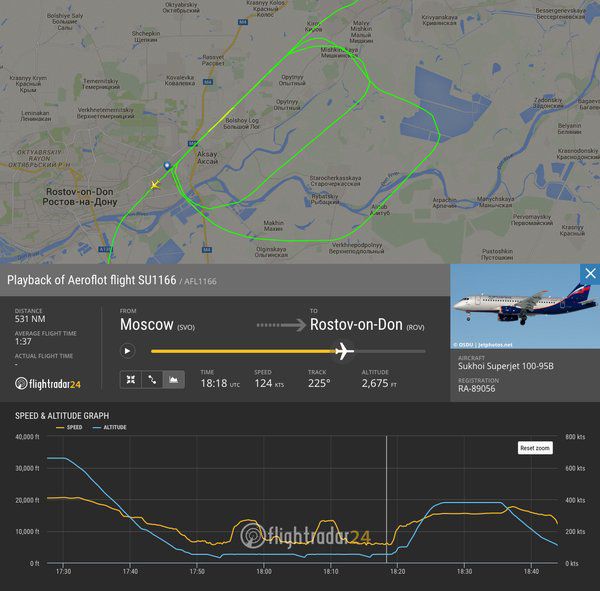 Перед крушением Boeing другой самолет трижды пытался сесть в Ростове-на-Дону