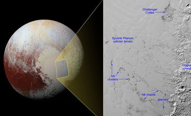 NASA показало снимок айсбергов Плутона