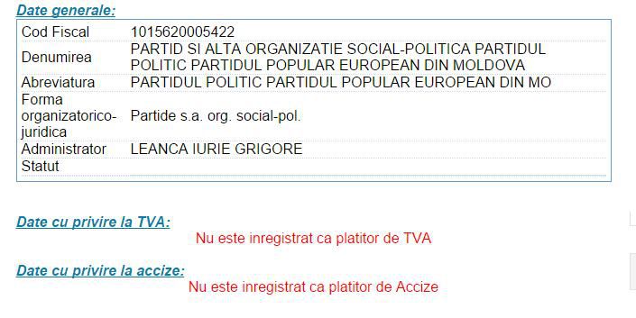 Partidul lui Iurie Leancă a fost înregistrat