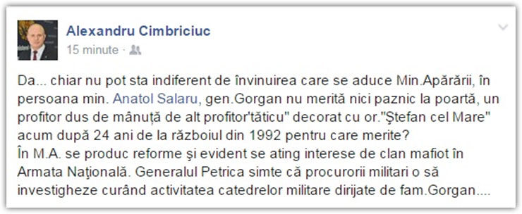 Continuă războiul intern la Ministerul Apărării