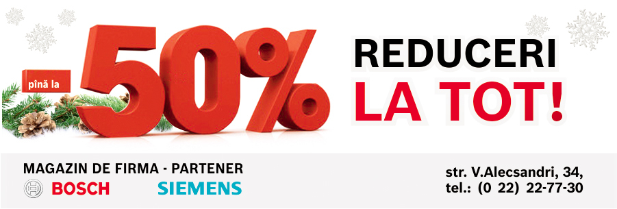 S-a început! Reduceri reale până la 50% la tehnica Bosch Siemens
