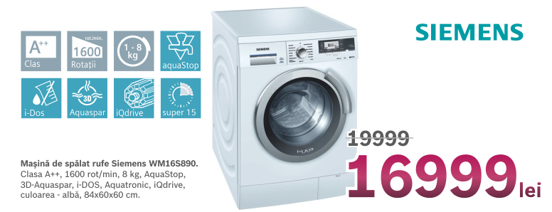 Magazinul de firmă Bosch Siemens: maşini de spălat şi uscătoare cu IQ înalt. Reduceri de până la 30% la întreaga gamă de produse