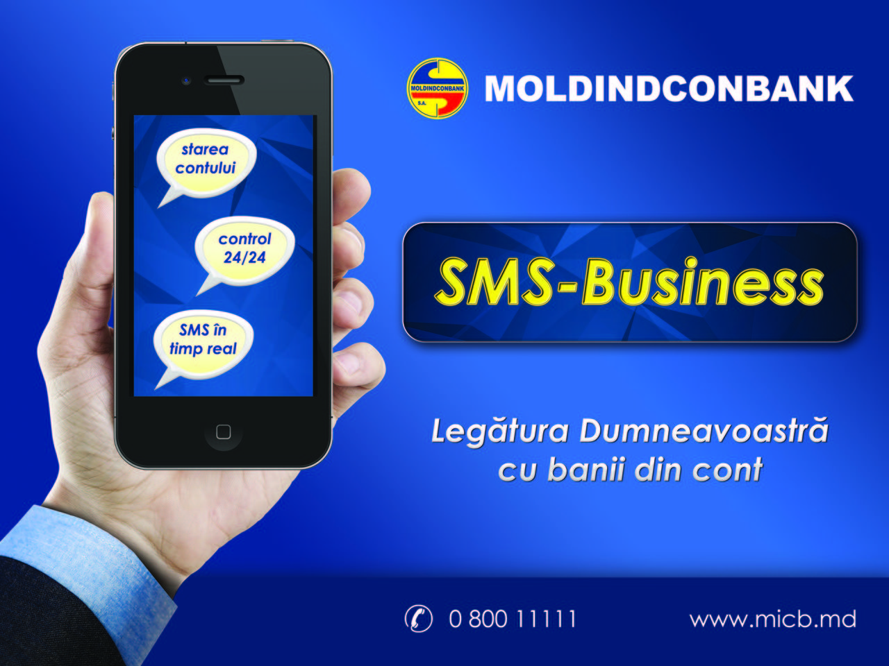 SMS-Business -  un nou serviciu pentru persoanele juridice de la Moldindconbank