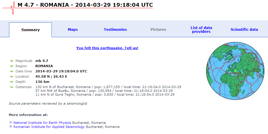 В Молдове произошло землетрясение