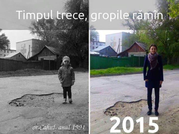 Poza care a adunat mii de like-uri într-o singură zi: Timpul trece, gropile rămân