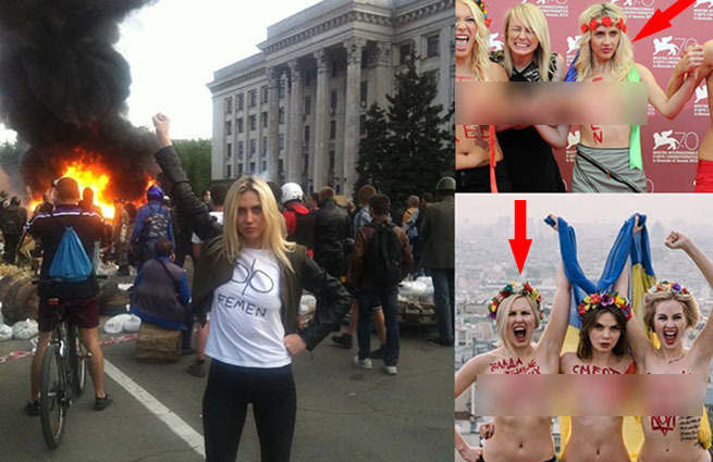Активистка Femen участвовала в бойне у Дома профсоюзов в Одессе