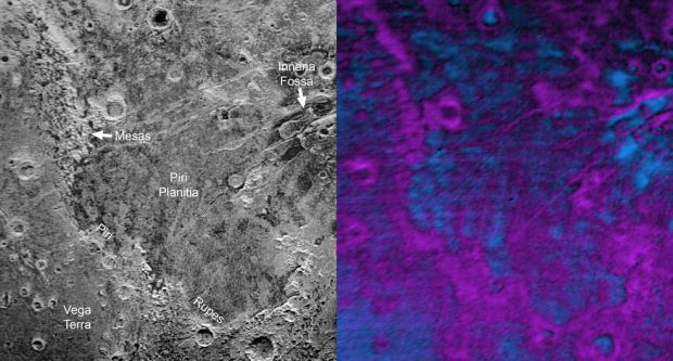 NASA показало снимок поверхности Плутона, где наблюдается сублимации метанового льда