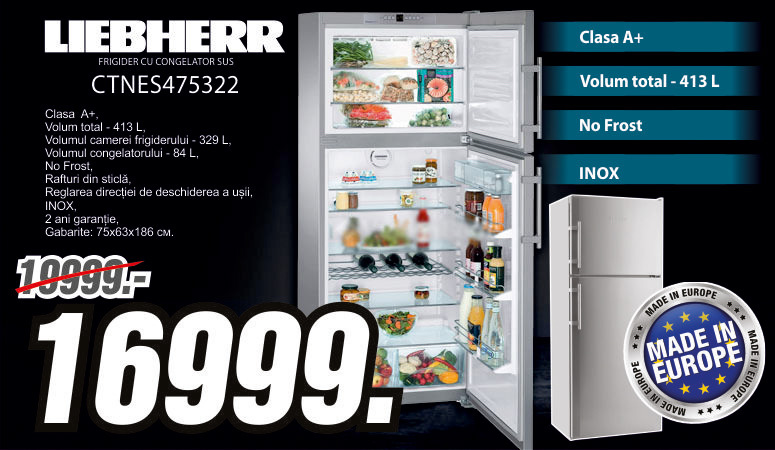 Liebherr – o adevărată legendă în producția de frigidere în cadrul rețelei de supermaketuri Bomba