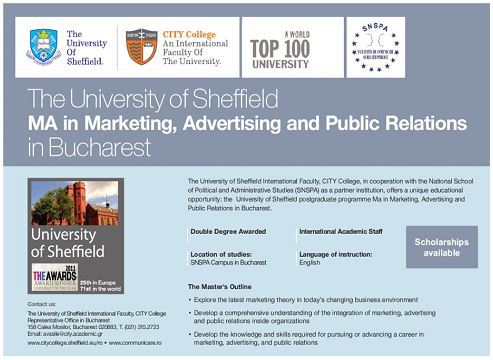 Burse pentru studentii din Moldova la Programul de Master in Marketing , Publicitate si Relatii Publice oferit la Bucuresti
