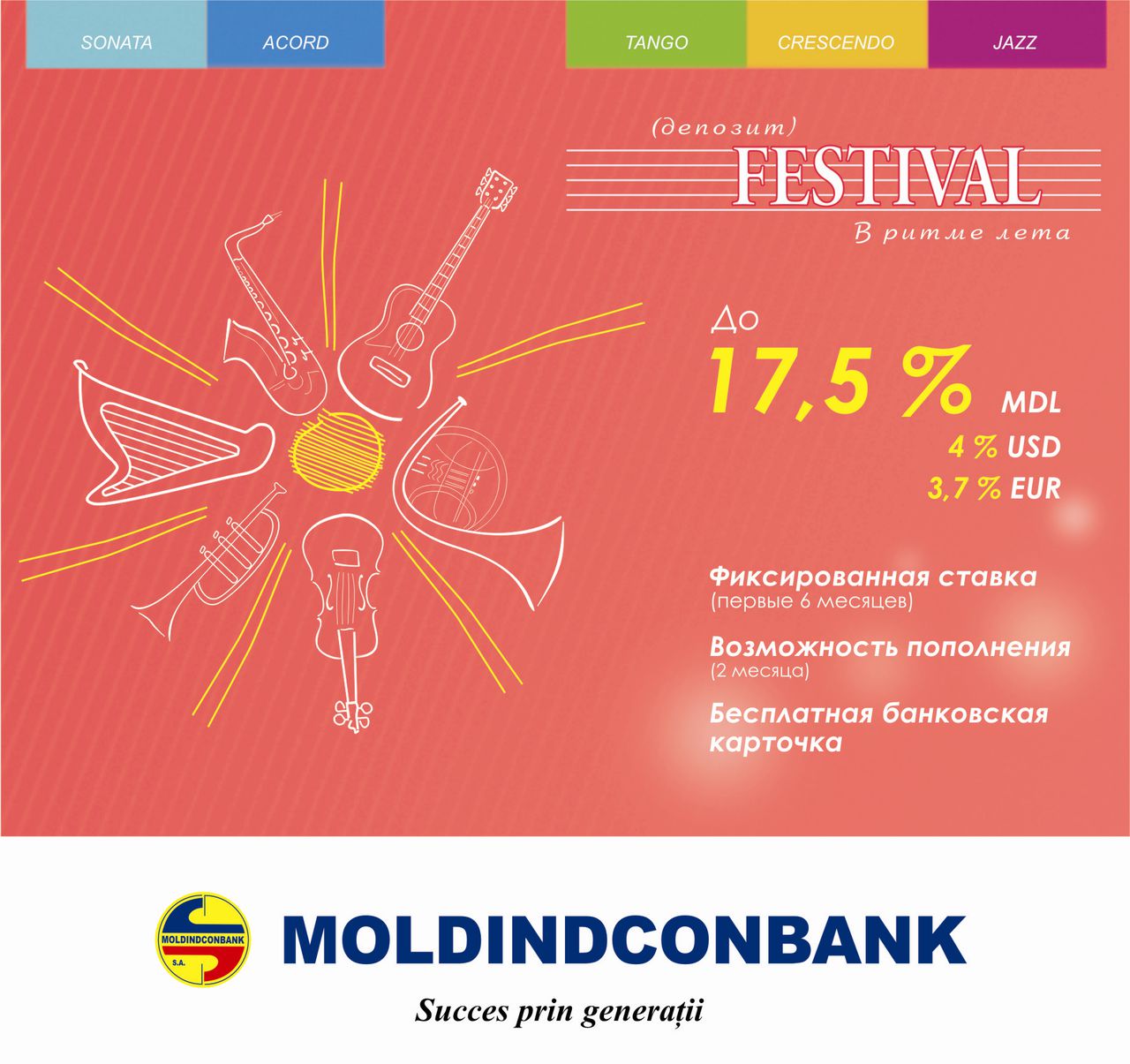 Новый продукт от Moldindconbank – Депозит Festival