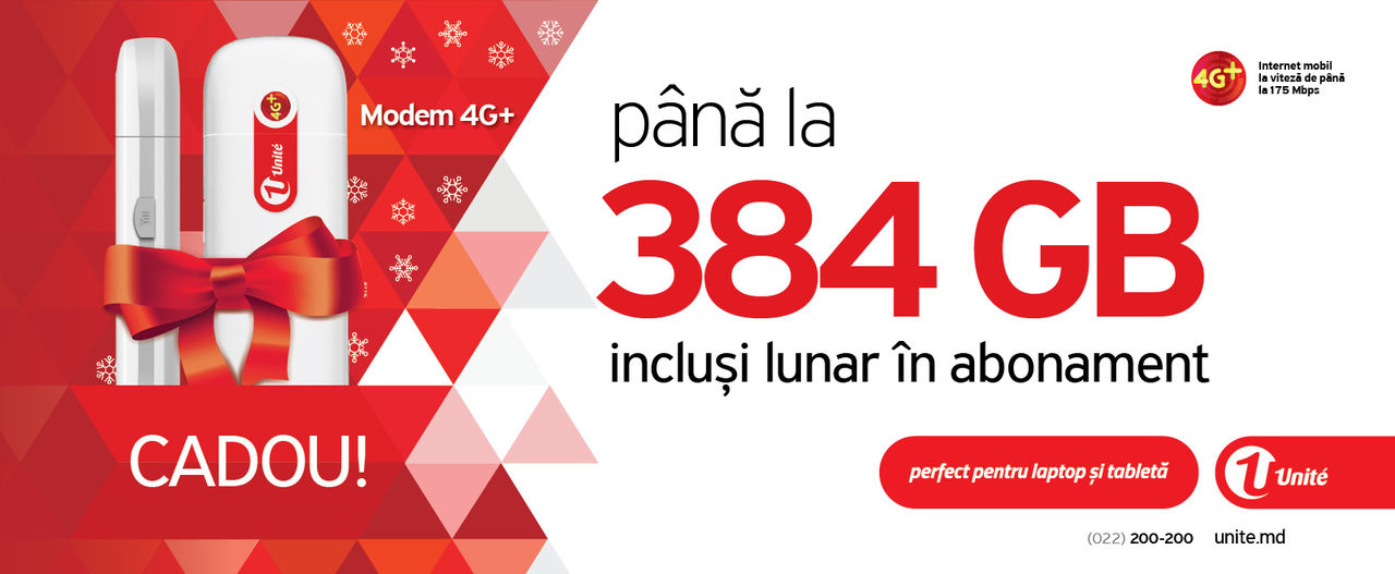 Alege internet mobil de la Unite și ai de 6 ori mai mult trafic inclus lunar.