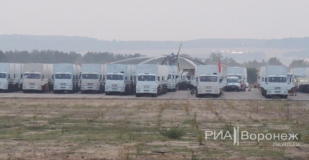 Около сотни российских гуманитарных грузовиков остались на ночь в Воронеже