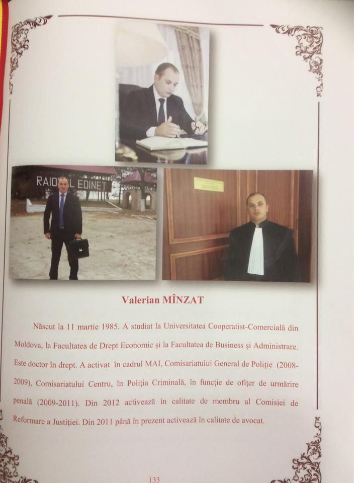 Valerian Mînzat a fost inclus în Cartea de Onoare a Uniunii Avocaților