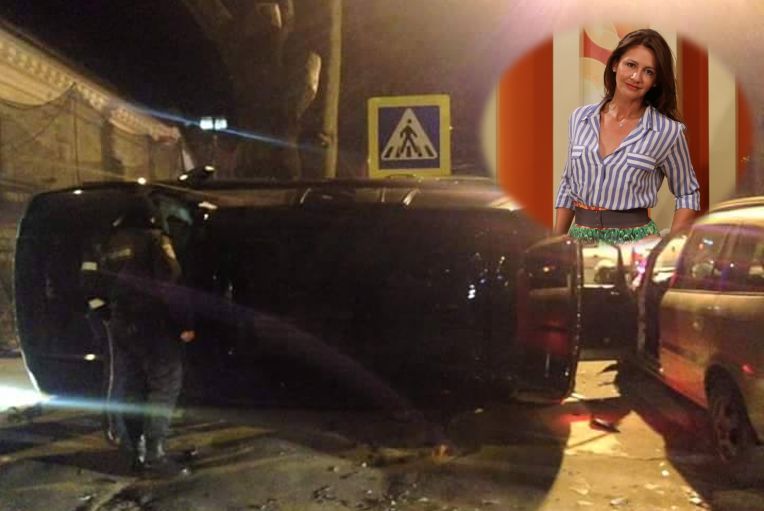 Fiica lui Diacov s-a răsturnat cu Range Rover-ul în centrul capitalei