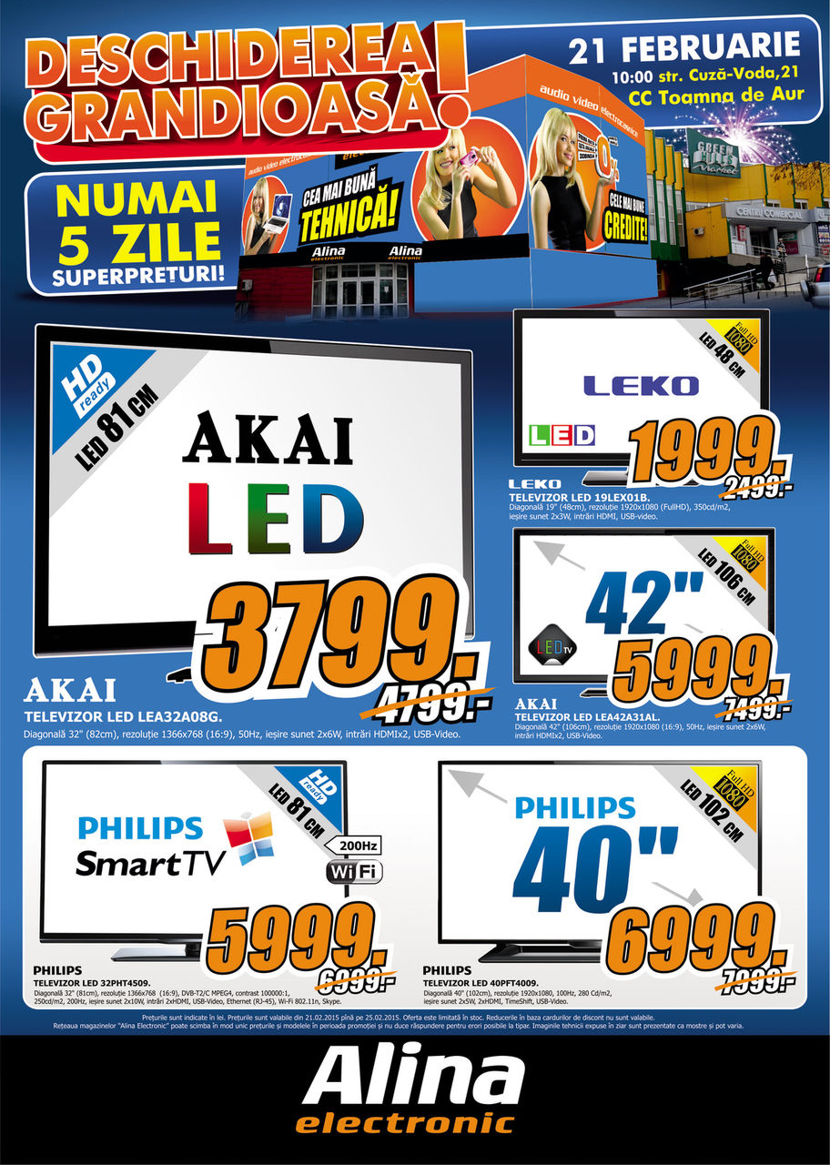 deschidere grandioasă, alina electronic