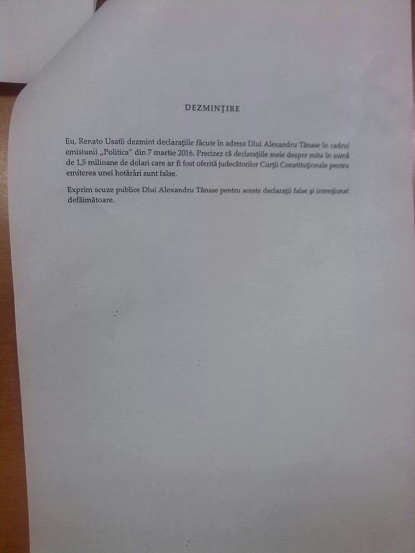 Tănase amenință cu judecata: Vrea scuze publice de la Usatîi