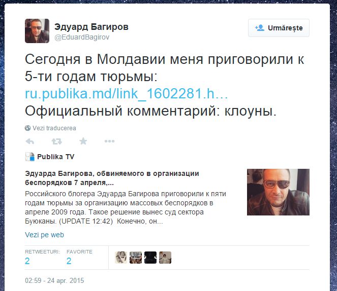 Comentariul lui Baghirov despre condamnare: „Clovni”