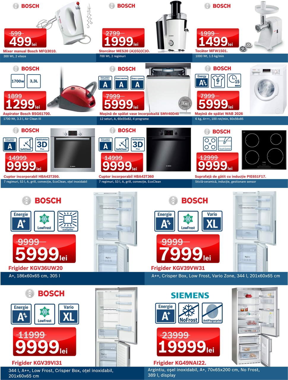 Bosch Siemens:  aniversăm 16 ani – reduceri la tot până la 40%