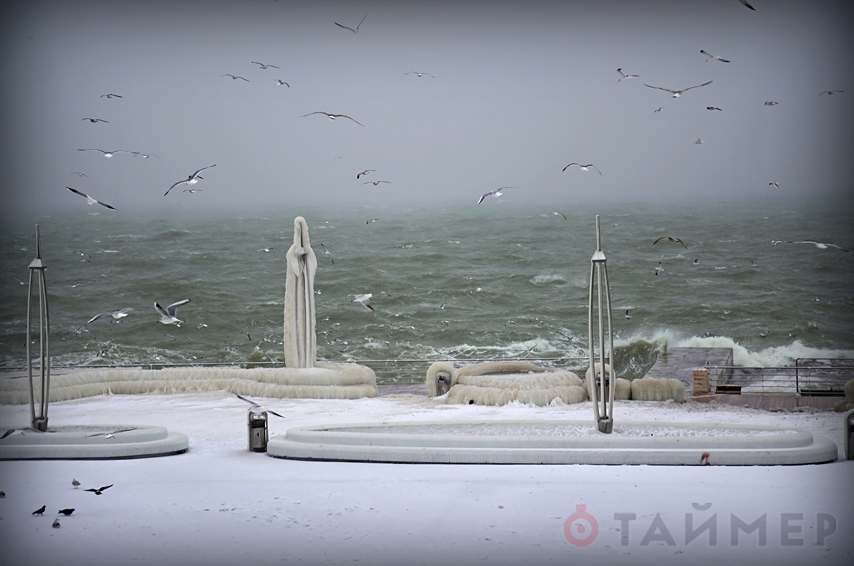 Как в Одессе замерзает море