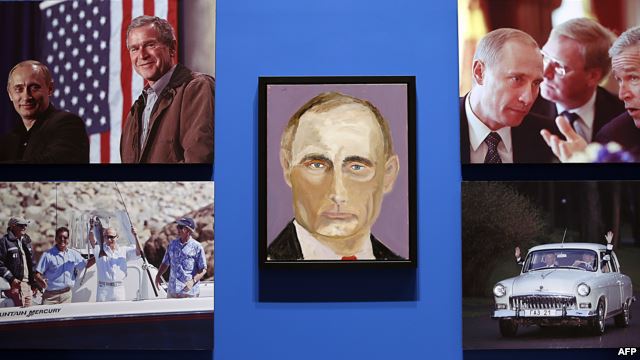 Джордж Буш-младший представил написанные им портреты мировых лидеров