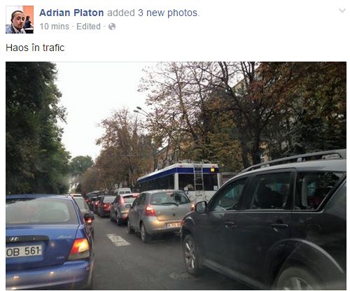 Trafic infernal din cauza protestatarilor lui Dodon și Usatîi