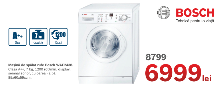 Magazinul de firmă Bosch Siemens: maşini de spălat şi uscătoare cu IQ înalt. Reduceri de până la 30% la întreaga gamă de produse