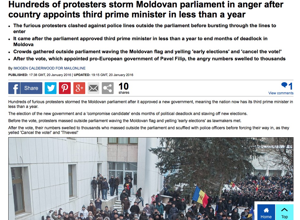 Международные СМИ о массовых протестах в Молдове