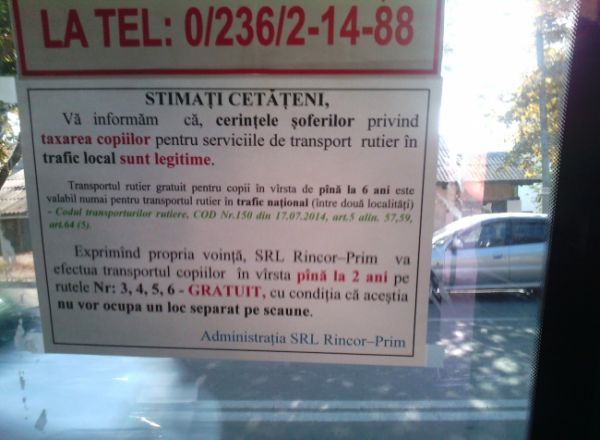 В Унгенах детей от 2 лет обязали платить за проезд в транспорте