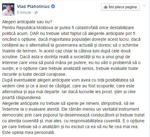 După trei zile de proteste, Vlad Plahotniuc sparge tăcerea