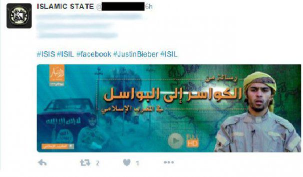 Justin Bieber, imaginea Statului Islamic