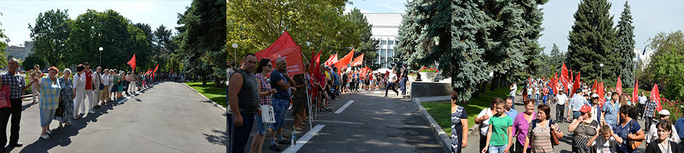 Протестующие против роста тарифов социалисты взяли в кольцо здание Правительства РМ