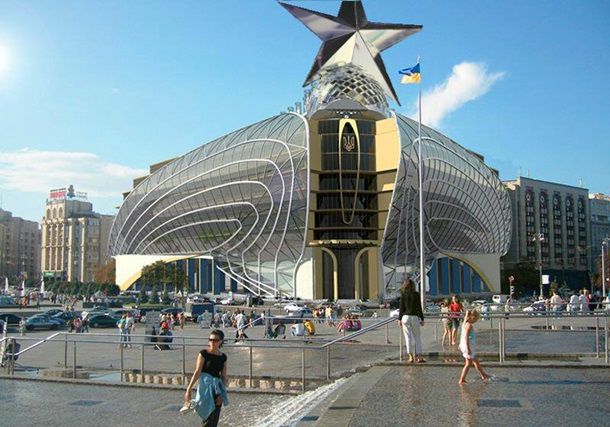 Фотожабы: киевляне высмеивают проект нового Дома профсоюзов
