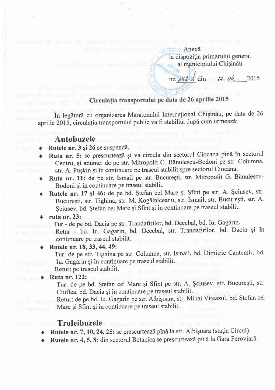 Atenţie! schimbări în circulaţia transportului!