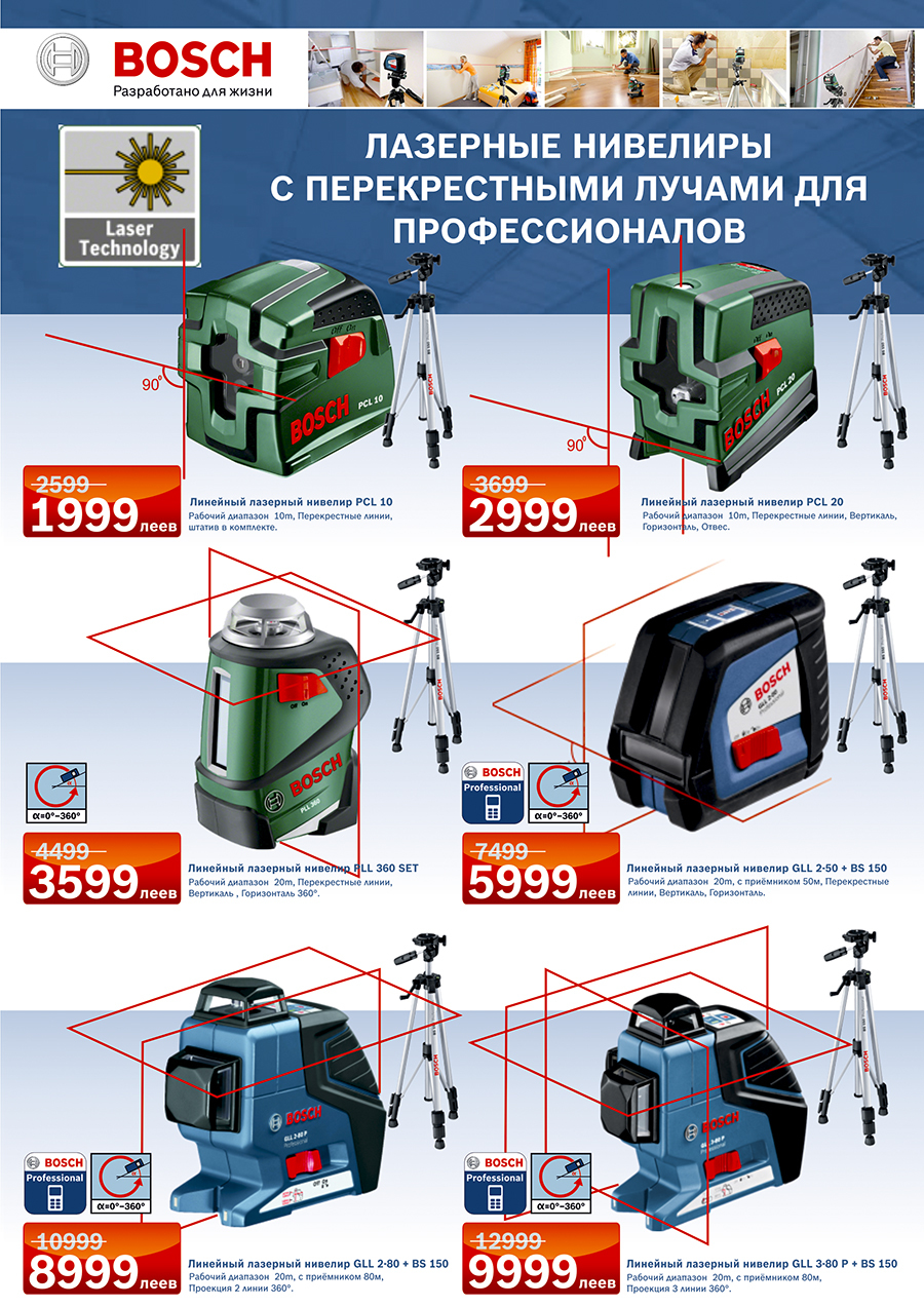 Bosch: Лазерные нивелиры самой высокой точности