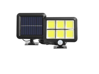 Lampa solara de exterior cu senzor de miscare,  Panou solar detasabil, cablu 5 m
