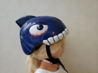 #K59 Прикольный детский велосипедный шлем Helmet Blue Shark