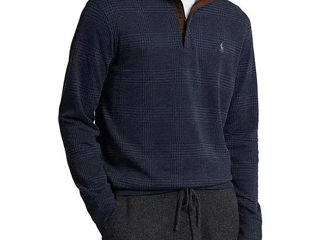 Polo Ralph Lauren Plaid Double-knit Quarter-zip Pullover Size S New