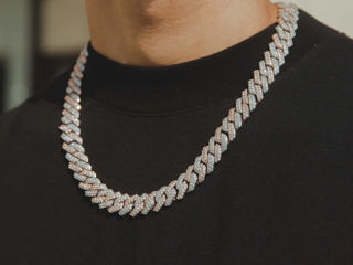 Lanturi Cernucci: 14MM Diamond Prong Link Chain - Gold foto 4